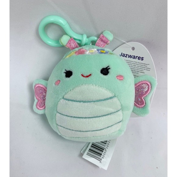 New Squishmallows Reina Butterfly Easter 3.5” Plush Toy Clip Spring Green - Picture 1 of 4
